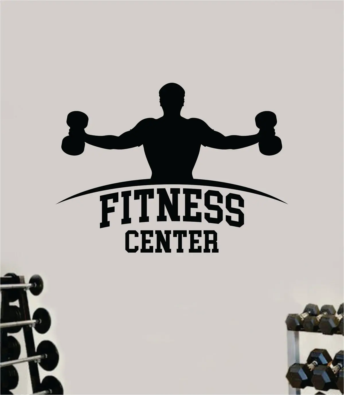 Fitness Center V9 Wall Decal Sticker Vinyl Art Wall Bedroom Home Decor Inspirational Motivational Teen Sports Gym Fitness Girls Train Beast 1