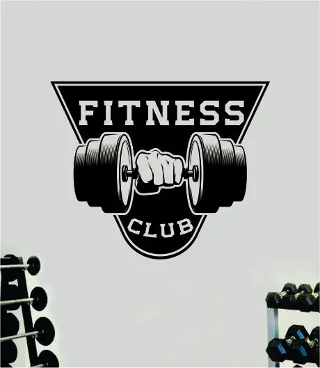 Fitness Club V3 Decal Sticker Wall Vinyl Art Wall Bedroom Room Home Decor Inspirational Motivational Teen Sports Gym Beast Lift Health Exercise 1