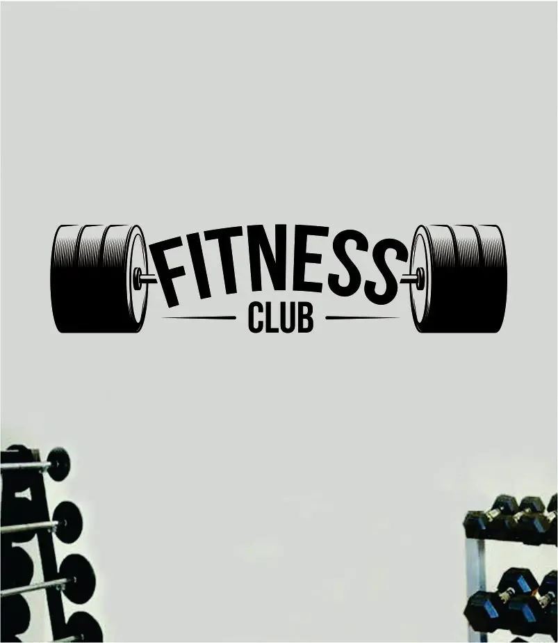 Fitness Club V4 Quote Wall Decal Sticker Vinyl Art Decor Bedroom Room Boy Girl Inspirational Motivational Gym Fitness Health Exercise Lift Beast Workout 1