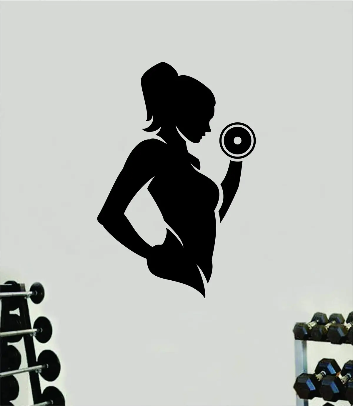 Fitness Girl V2 Gym Quote Wall Decal Sticker Vinyl Art Home Decor Bedroom Men Inspirational Motivational Health Exercise Lift Beast 1