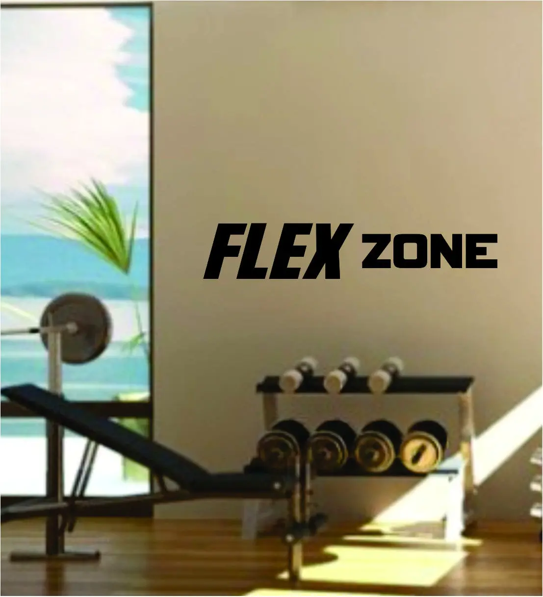 Flex Zone Quote Fitness Health Work Out Gym Decal Sticker Wall Vinyl Art Wall Room Decor Weights Motivation Inspirational 1