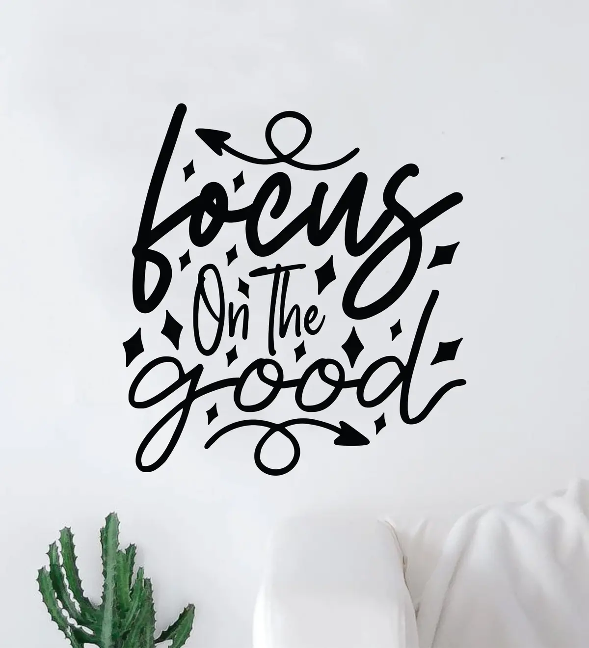 Focus On The Good V9 Wall Decal Home Decor Art Sticker Vinyl Quote Inspirational Motivation Positive Affirmations Mental Health 1
