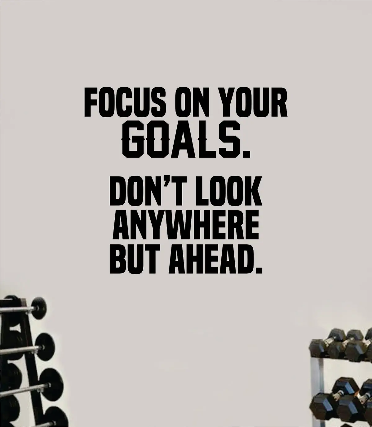 Focus On Your Goals Wall Decal Sticker Vinyl Art Wall Bedroom Home Decor Inspirational Motivational Teen Sports Gym Fitness Health Girls Train Beast Lift 1