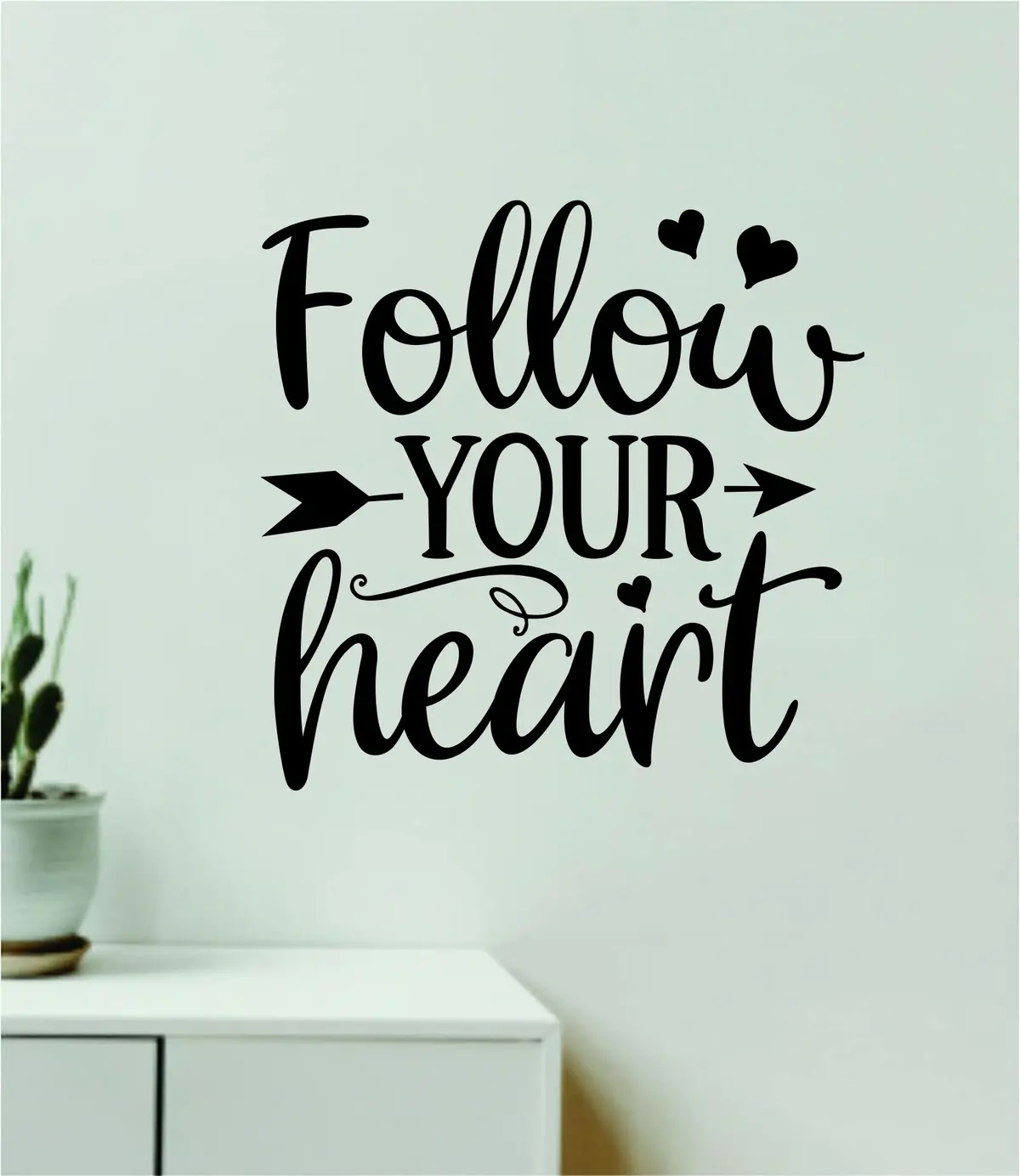Follow Your Heart V4 Quote Wall Decal Sticker Vinyl Art Decor Bedroom Room Boy Girl Teen Inspirational Motivational School Nursery Good Vibes Positive 1