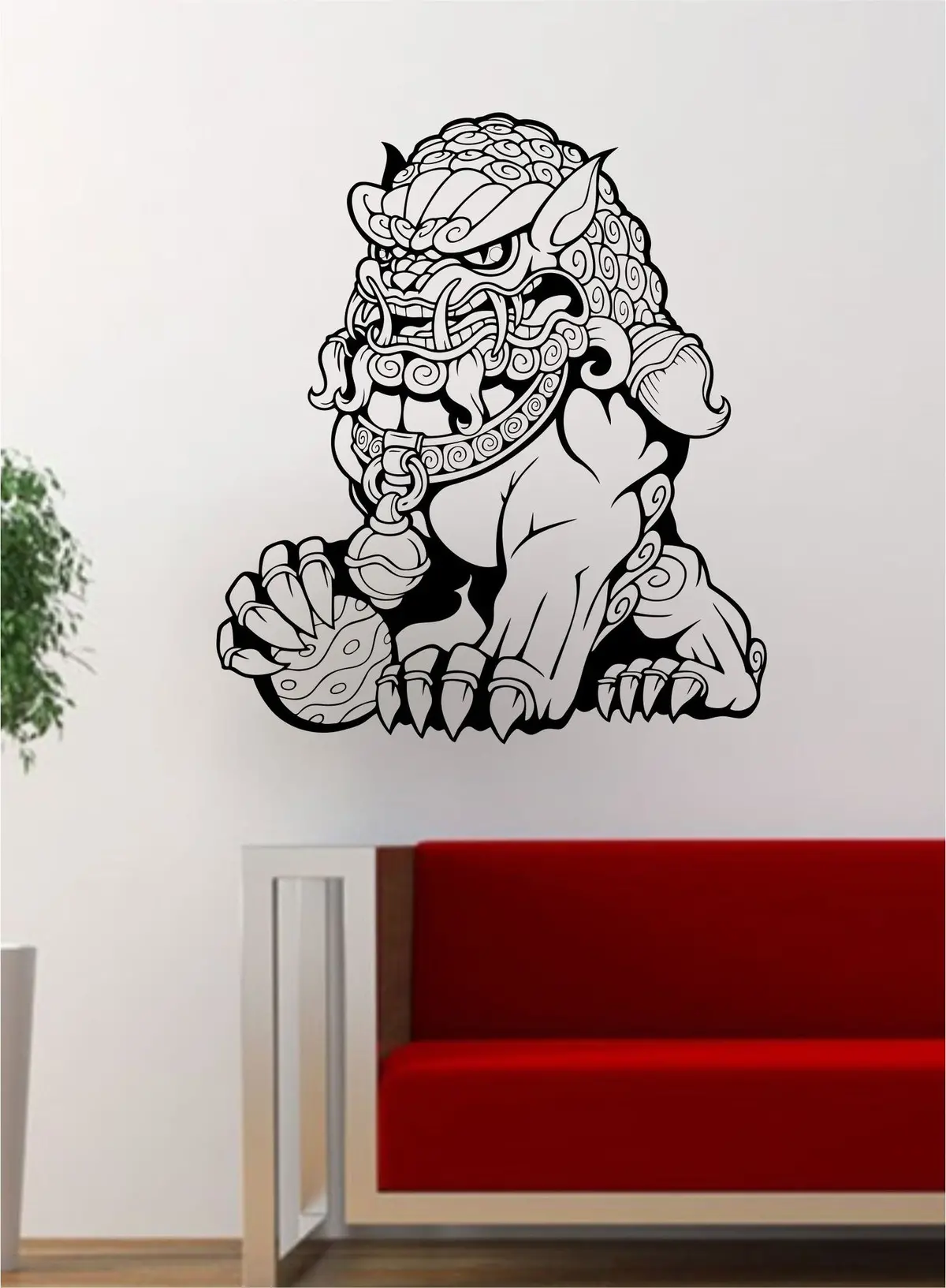 Foo Dog Version 2 Tattoo Art Chinese Decal Sticker Wall Vinyl Decor 1