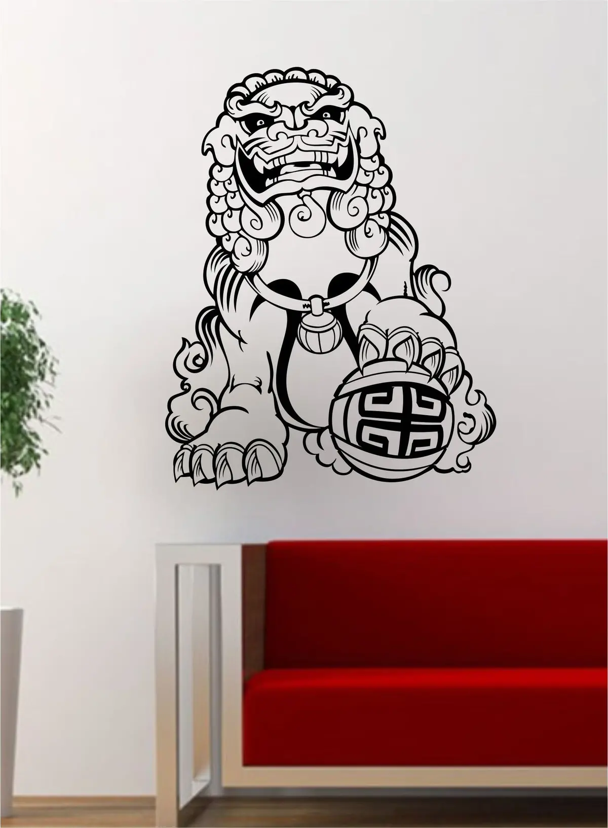 Foo Dog Version 3 Tattoo Art Chinese Decal Sticker Wall Vinyl Decor 1