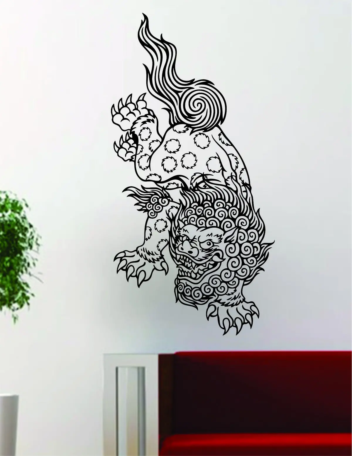 Foo Dog Tattoo Art Chinese Decal Sticker Wall Vinyl Decor 1