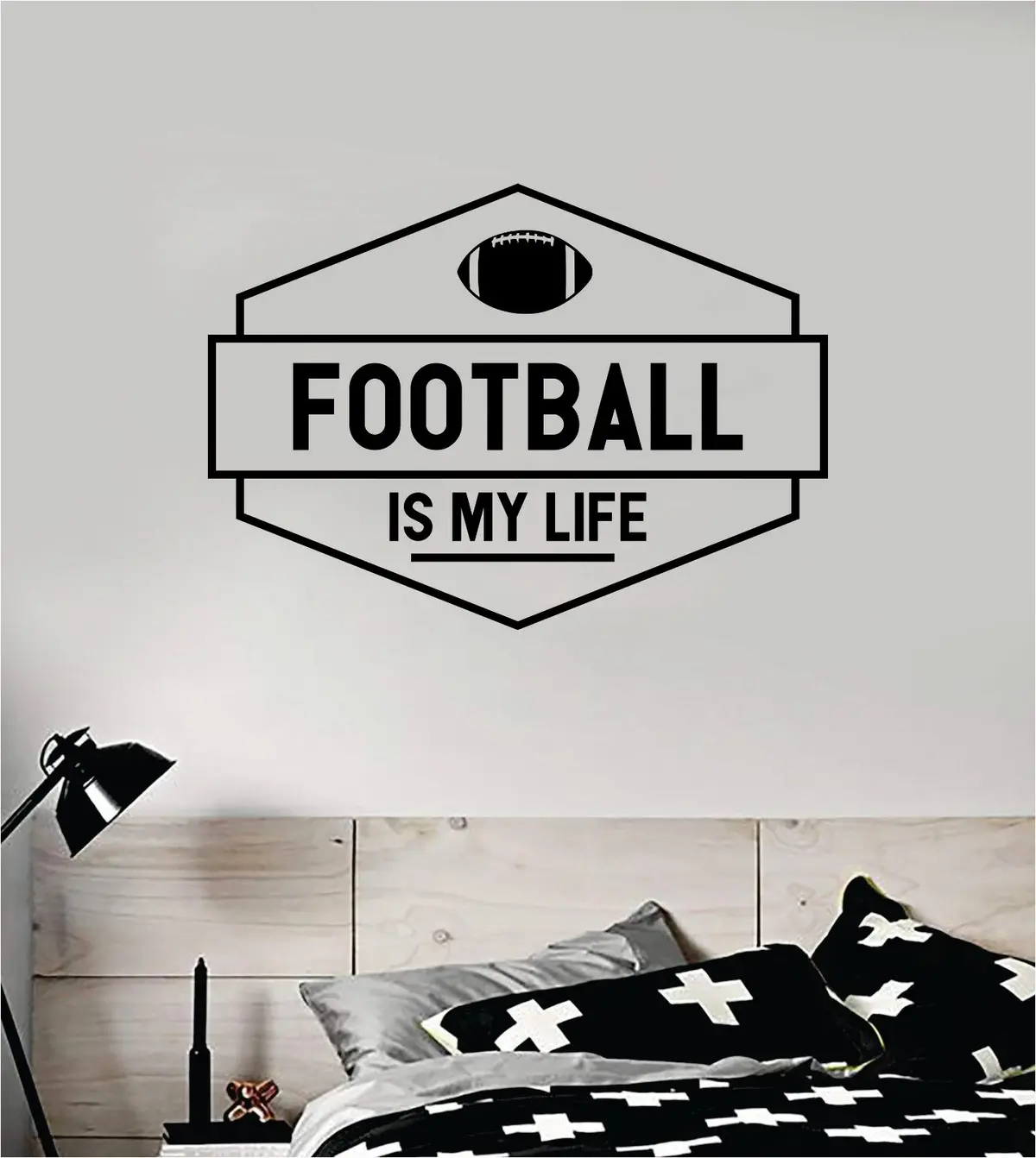 Football Is My Life V3 Wall Decal Sticker Vinyl Art Bedroom Room Home Decor Quote Ball Kids Teen Baby Boy Girl Nursery School Fitness Inspirational 1