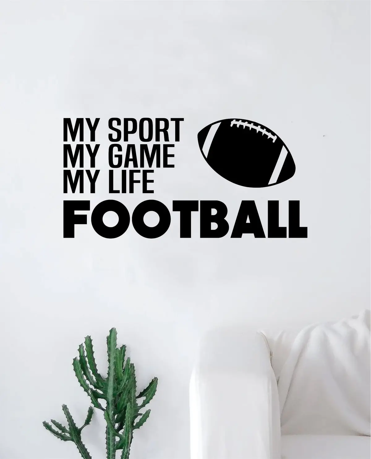 Football My Sport Game Life Wall Decal Sticker Vinyl Art Bedroom Room Home Decor Quote Ball Kids Teen Baby Boy Girl Nursery School Fitness Inspirational 1