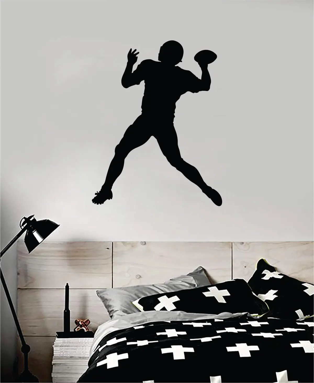 Football Quarterback Silhouette Decal Sticker Wall Vinyl Art Home Decor Inspirational Sports Teen American Kids Nfl 1