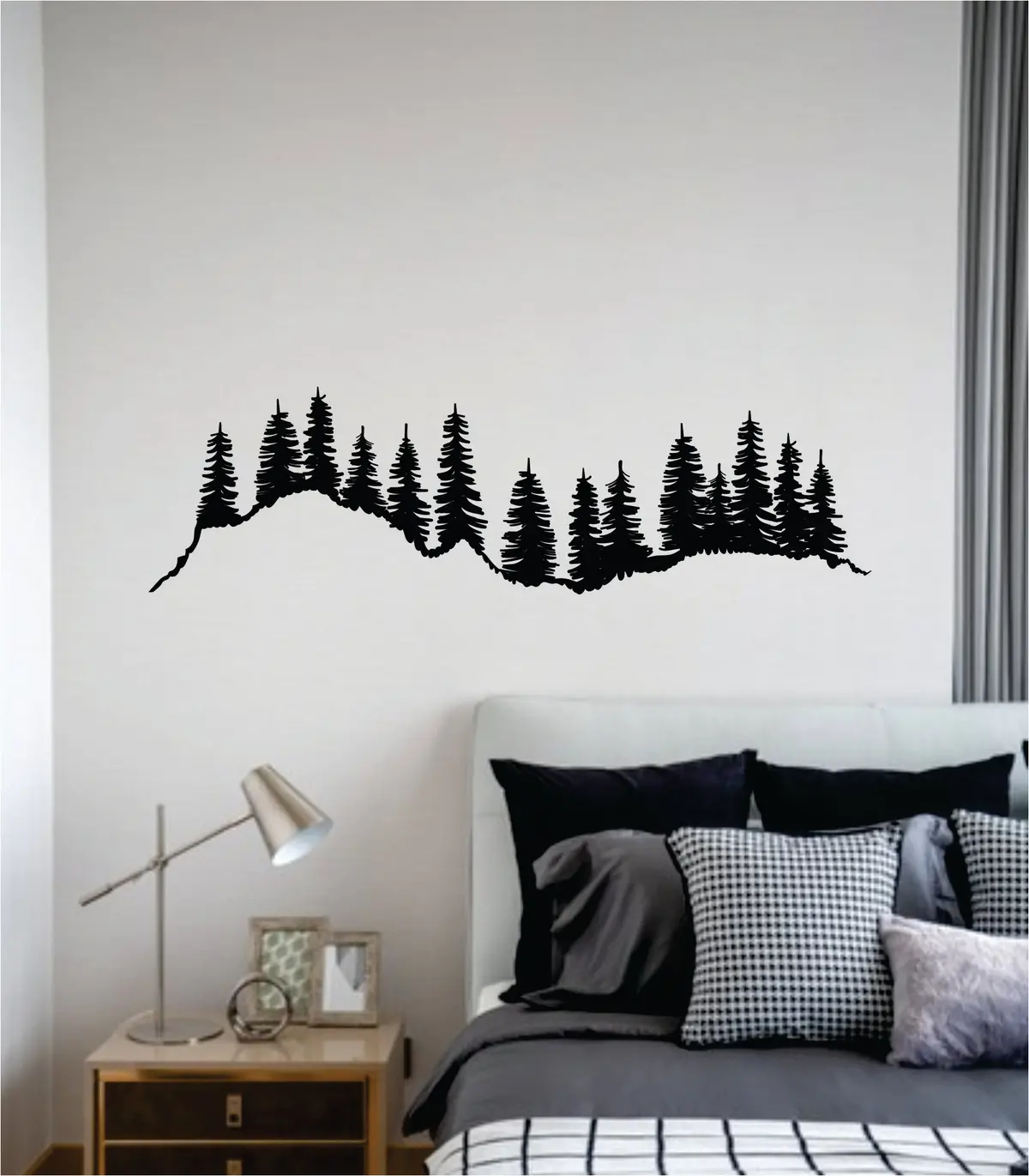 Forest Trees Wall Decal Home Decor Sticker Art Vinyl Bedroom Boys Girls Teen Baby Nursery Nature Plants Snowboard Mountains Adventure 1