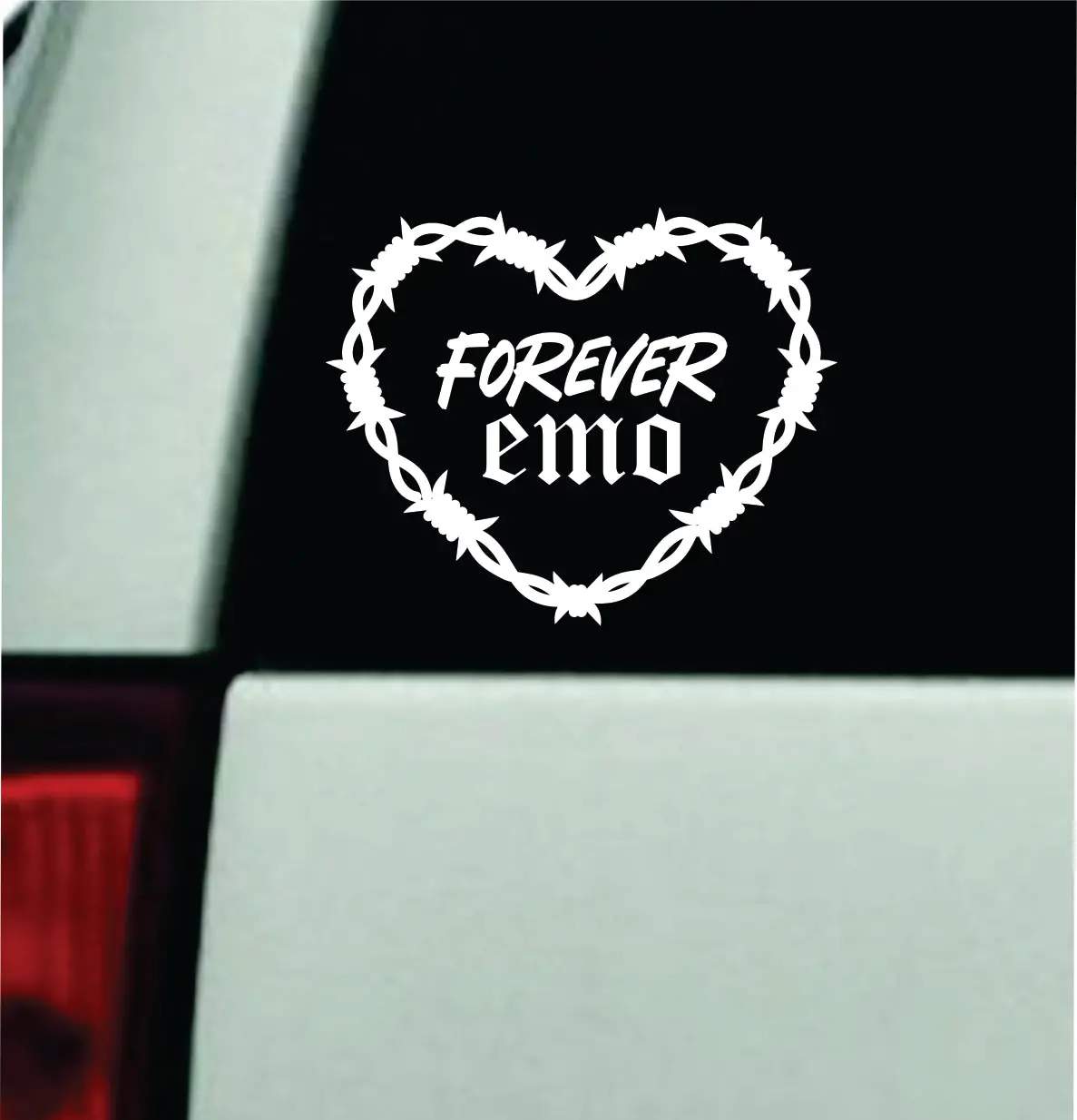 Forever Emo Barb Wire Heart Car Decal Bumper Sticker Truck Mirror Window Windshield Girls Emo Goth Blegh Hardcore Metal 1