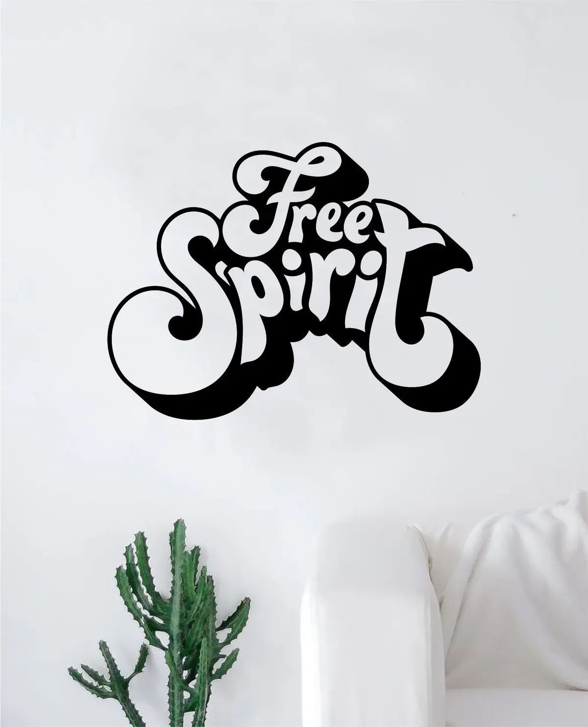 Free Spirit V2 Wall Decal Sticker Vinyl Art Bedroom Living Room Decor Decoration Teen Quote Inspirational Motivational Cute Boy Girl Funny Cute Love Trendy Young Hippy Yoga Meditate 1