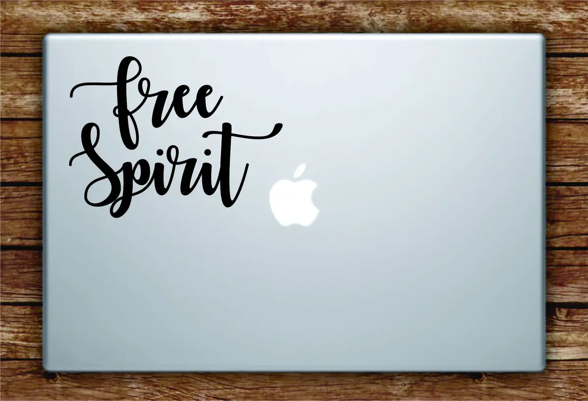 Free Spirit Laptop Apple Macbook Quote Wall Decal Sticker Art Vinyl Beautiful Inspirational Motivational Good Vibes Adventure Travel 1