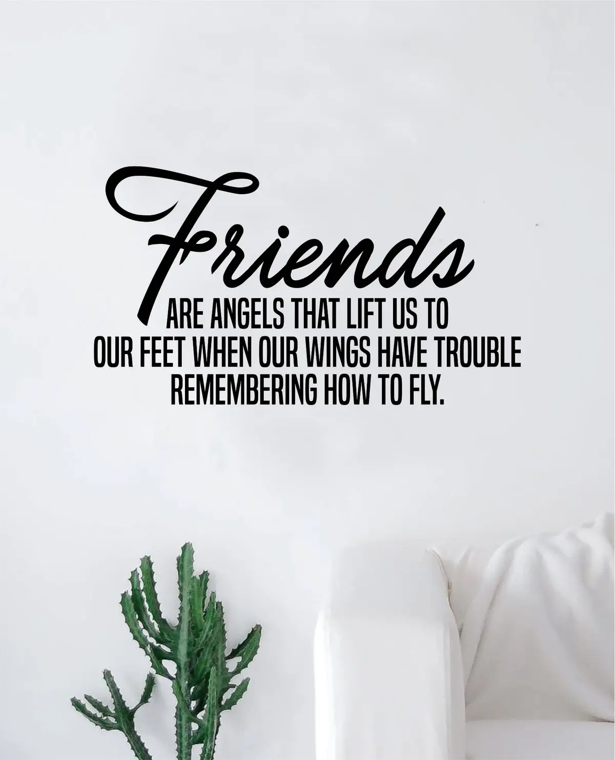 Friends Are Angels Wall Decal Decor Art Sticker Vinyl Room Bedroom Teen Kids Nursery Inspirational Home Love Family 1
