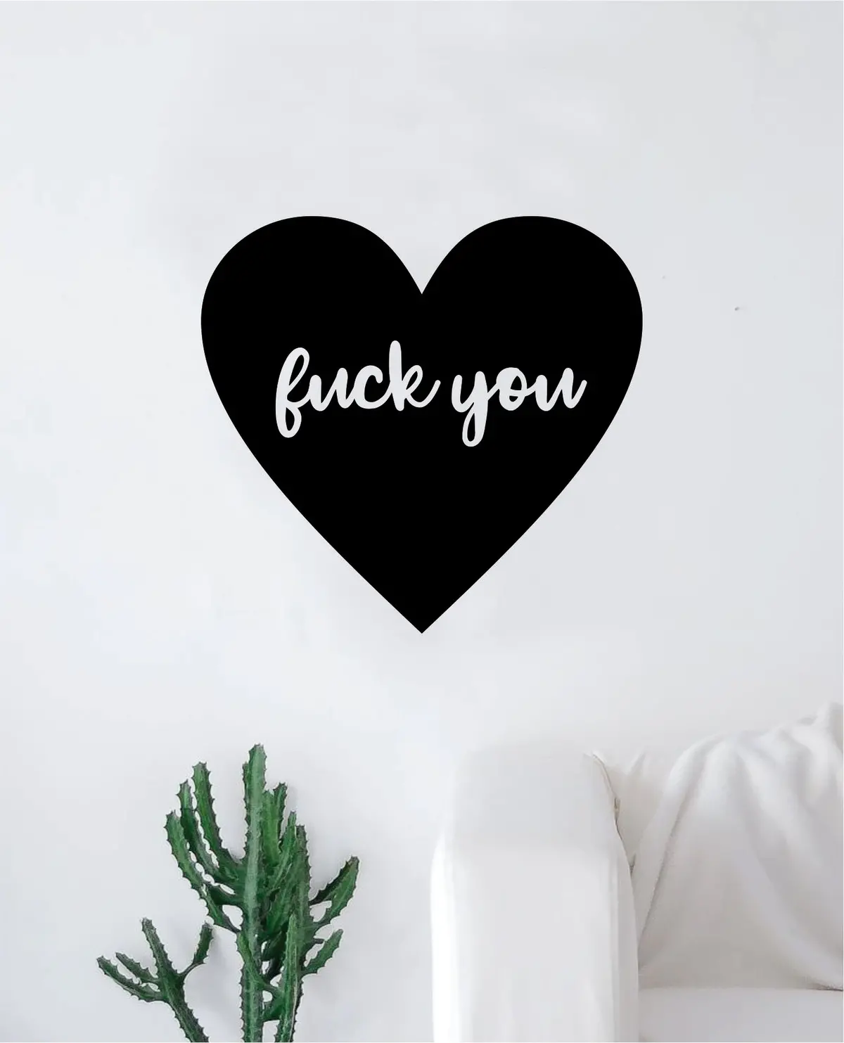 F You Heart Wall Decal Decor Art Sticker Vinyl Room Bedroom Home Teen Girls Funny Love 1
