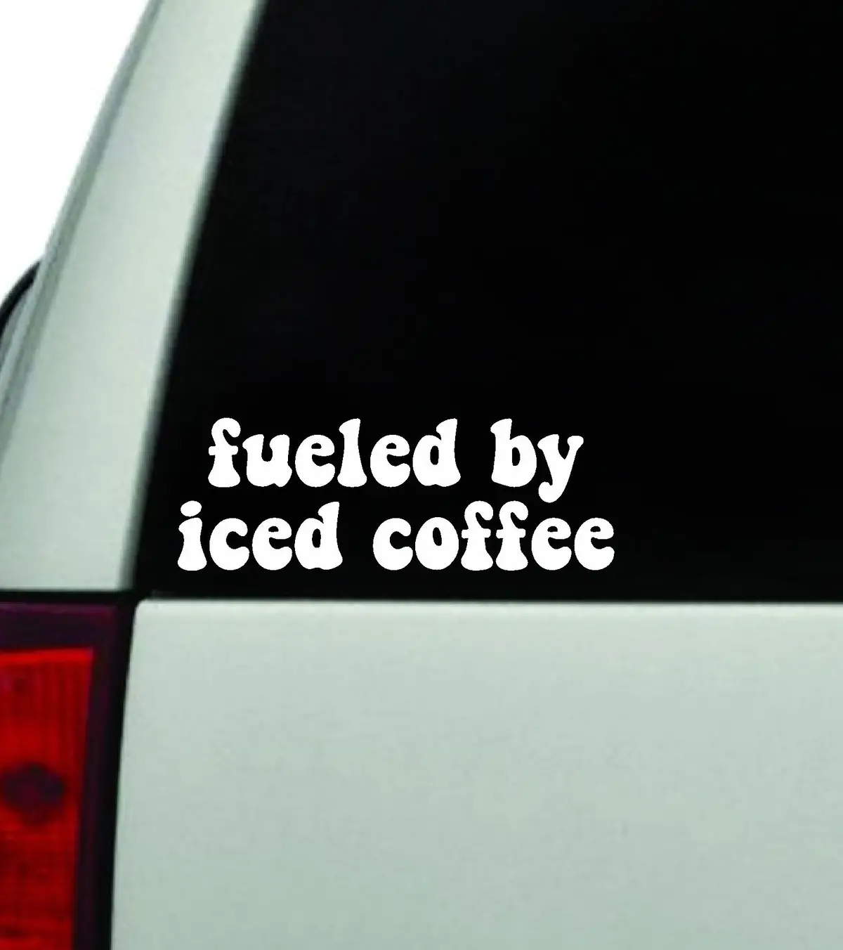 Fueled By Iced Coffee Car Decal Truck Window Windshield Jdm Bumper Sticker Vinyl Quote Boy Girls Funny Mom Kids Baby Milf Women Trendy Cute Aesthetic 1