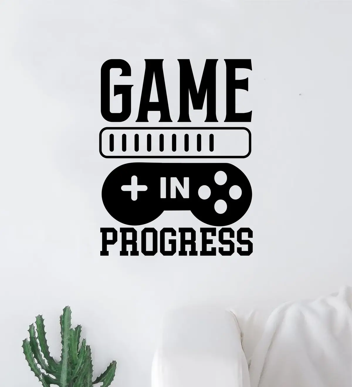 Game In Progress Wall Decal Quote Home Room Decor Art Vinyl Sticker Funny Gamer Gaming Nerd Geek Teen Video Kids Baby Boys Xbox Ps4 1