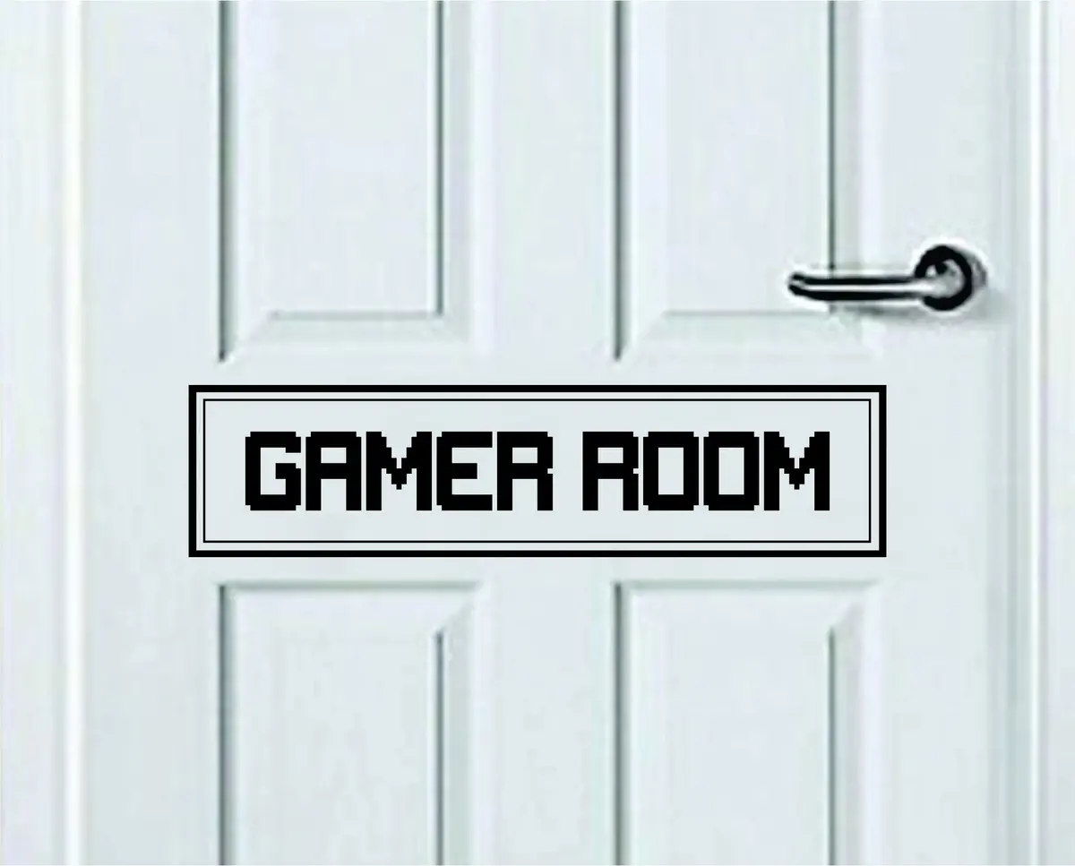 Gamer Room Wall Decal Sticker Bedroom Door Home Art Vinyl Inspirational Teen Decor Sign Family Kids Apartment Cute Sports Boys Gaming Ps4 Xbox 1