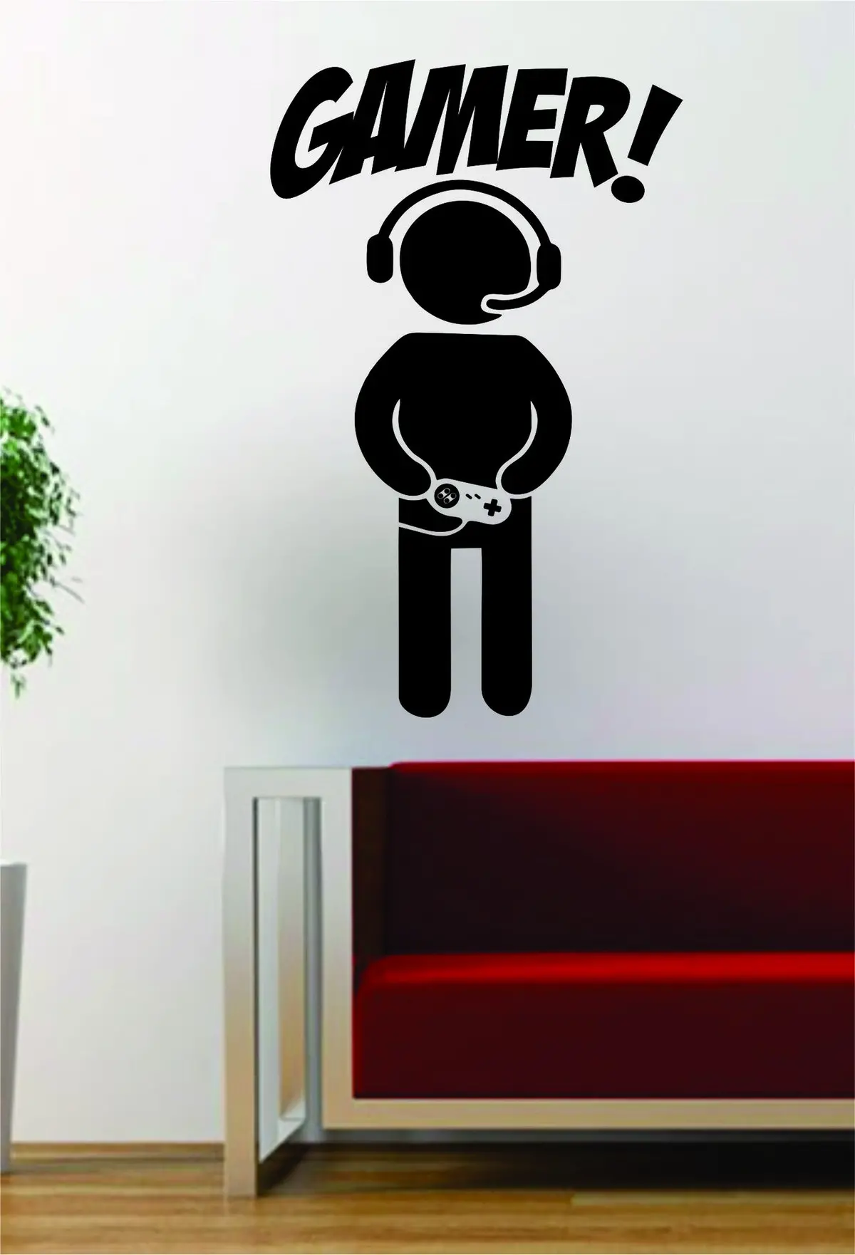 Gamer With Controller Version 4 Quote Decal Sticker Wall Vinyl Art Decor Game 1