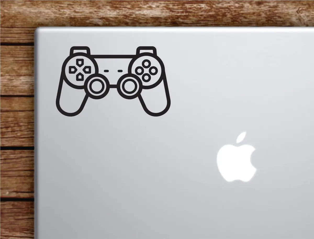 Gamer Controller Laptop Wall Decal Sticker Vinyl Art Quote Macbook Apple Decor Car Window Truck Teen Inspirational Girls Boys Video Game Ps4 Xbox 1