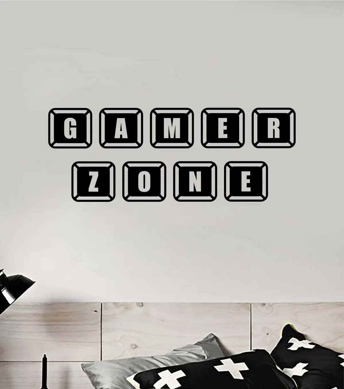 Gamer Zone Keyboard Keys Wall Decal Quote Home Room Decor Art Vinyl Sticker Funny Gaming Nerd Geek Teen Video Kids Baby Boys Pc Computer 1