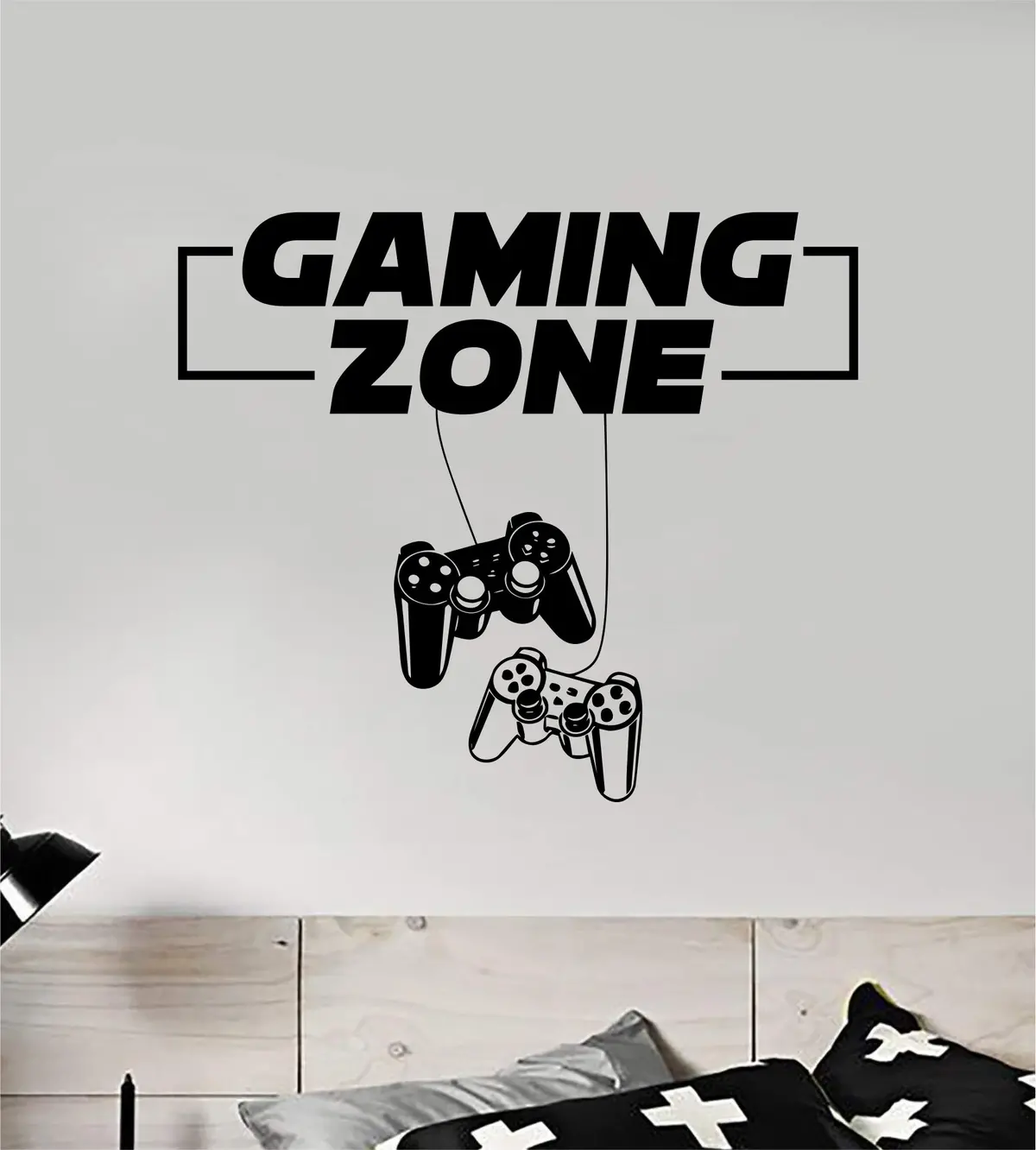 Gaming Zone V6 Controllers Wall Decal Home Decor Bedroom Vinyl Art Sticker Teen Kids Boy Girl Video Games Gamer Ps4 Retro Man Cave 1