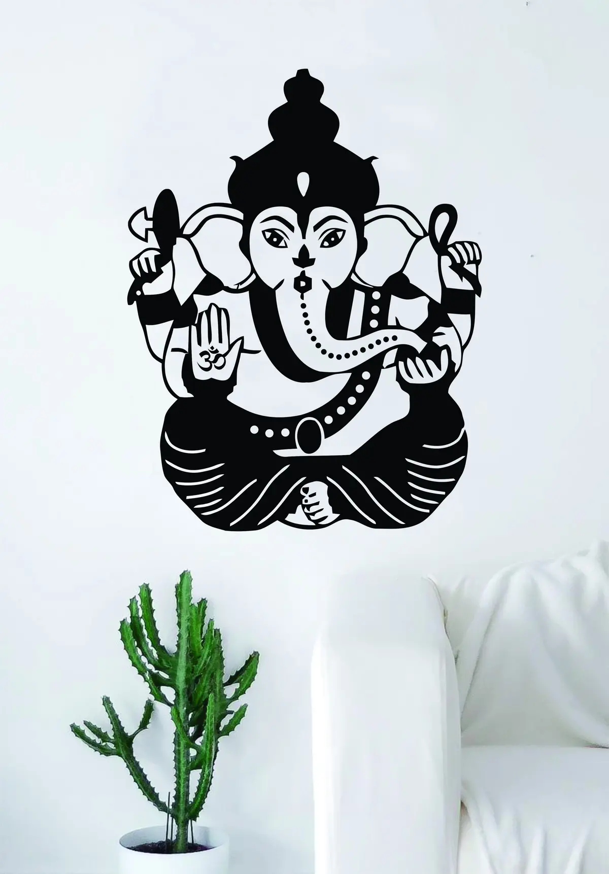 Ganesha Elephant V3 Decal Sticker Wall Vinyl Decor Art Living Room Bedroom Yoga Mandala Spirit Namaste Om 1