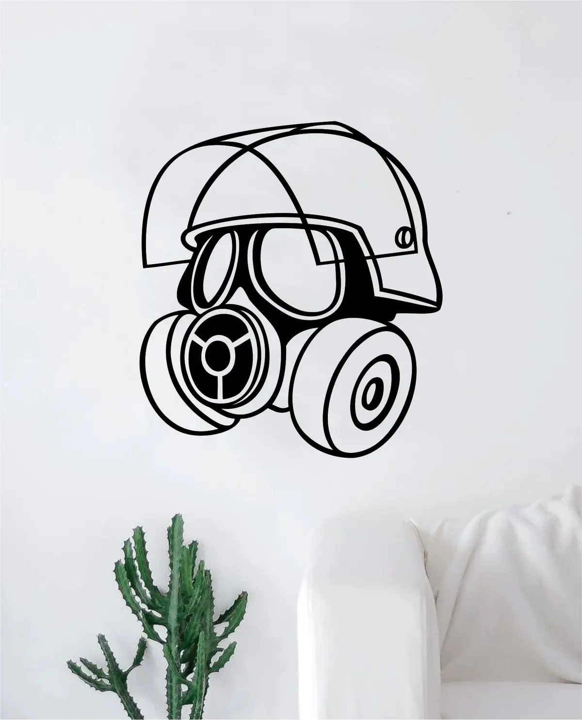 Gasmask Decal Sticker Room Bedroom Wall Vinyl Art Decor Girl Boy Teen Gas Mask Paint Toxic Army 1