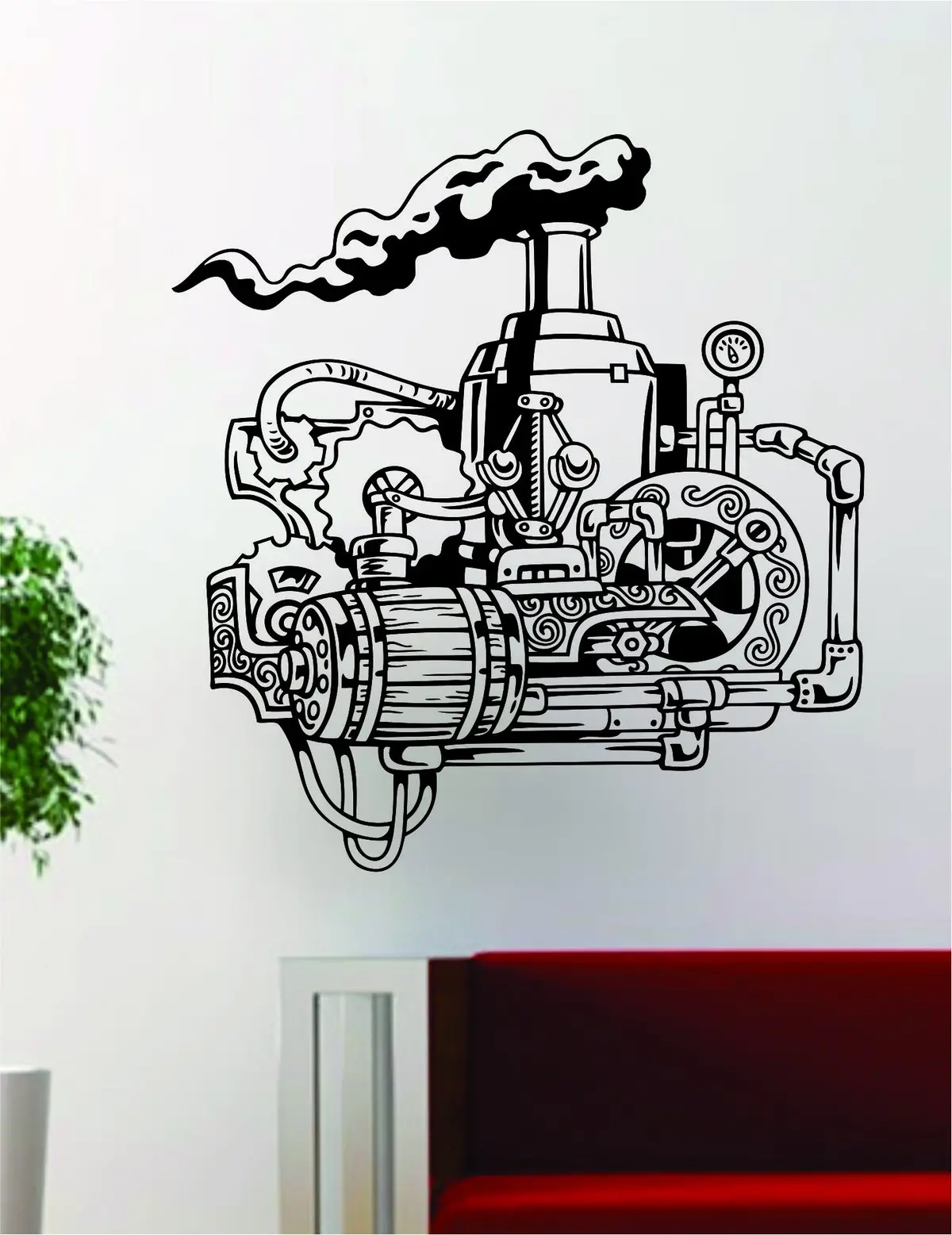 Gears V5 Steampunk Machine Design Decal Sticker Wall Vinyl Decor Art 1