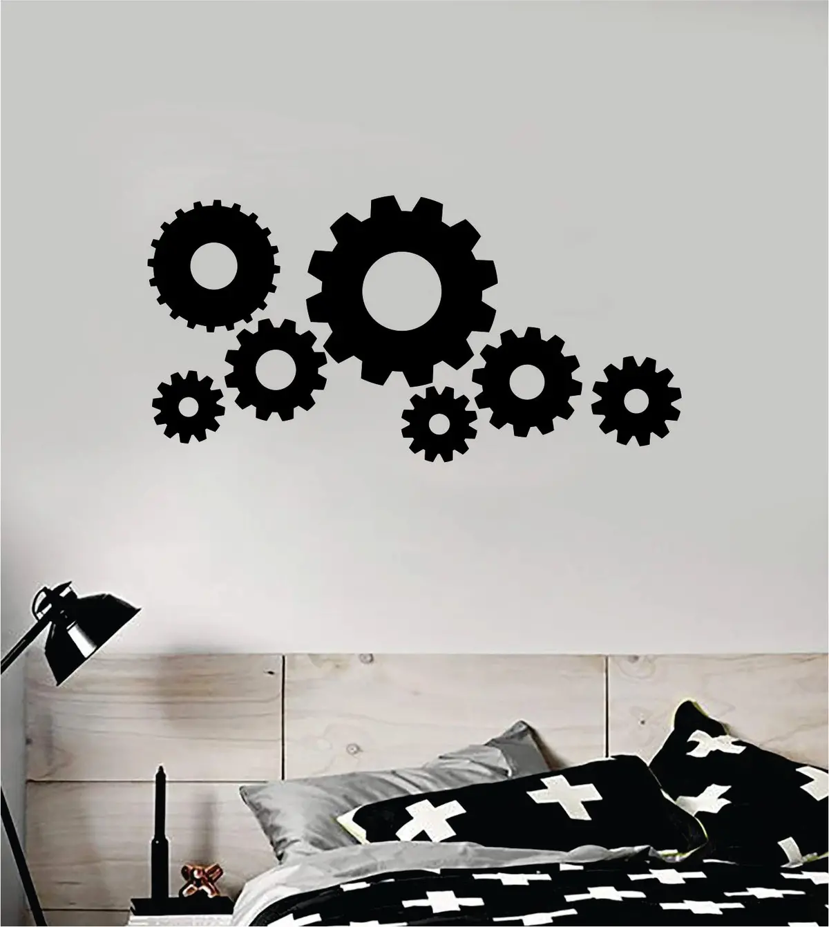 Gears V7 Decal Sticker Wall Vinyl Art Home Room Decor Teacher School Classroom Science Work Office Job Smart Mechanical Steampunk 1