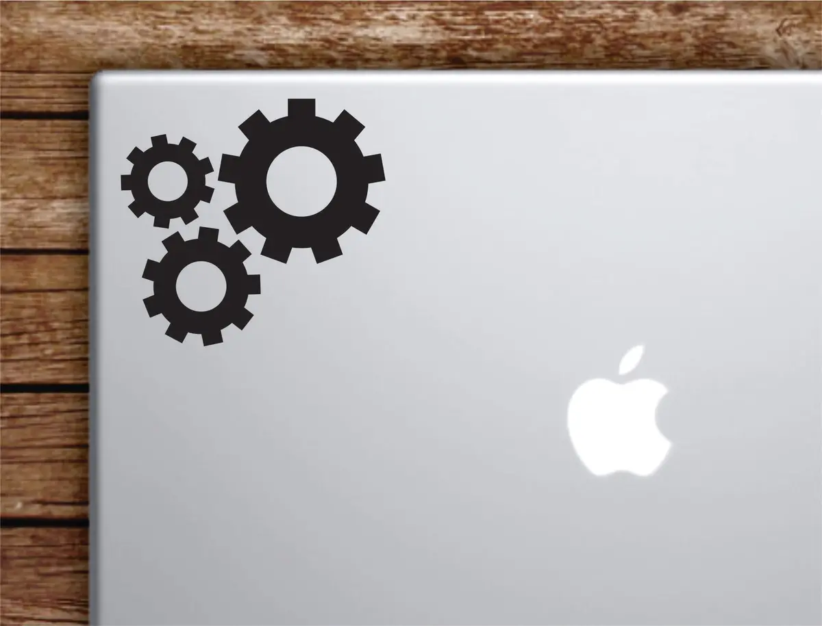 Gears Laptop Wall Decal Sticker Vinyl Art Quote Macbook Apple Decor Car Window Truck Teen Inspirational Girls Steampunk Science 1