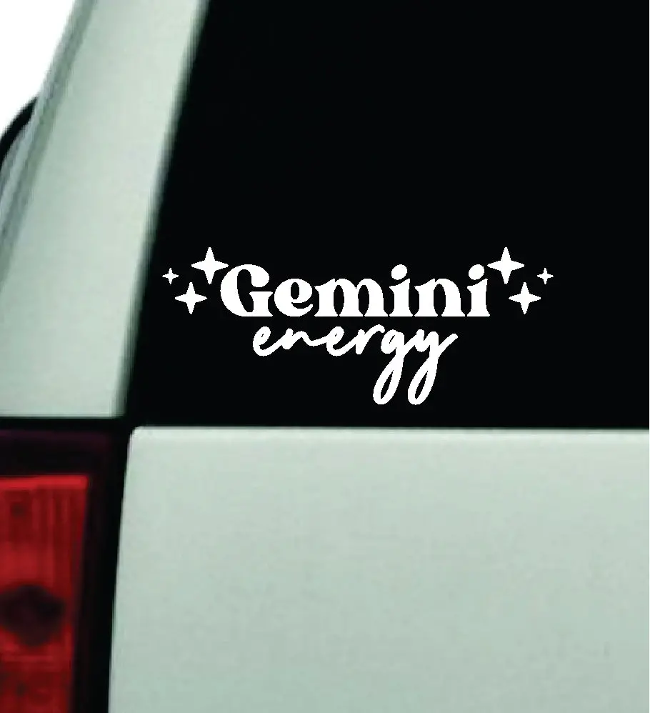 Gemini Energy Car Decal Truck Window Windshield Jdm Bumper Sticker Vinyl Quote Boy Girls Funny Mom Milf Women Trendy Cute Aesthetic Zodiac Sign 1