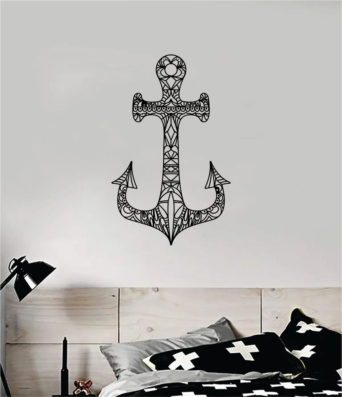 Geometric Anchor Decal Sticker Wall Vinyl Art Home Decor Teen Inspirational Ocean Beach Boat Nautical Adventure Travel Sailor 1