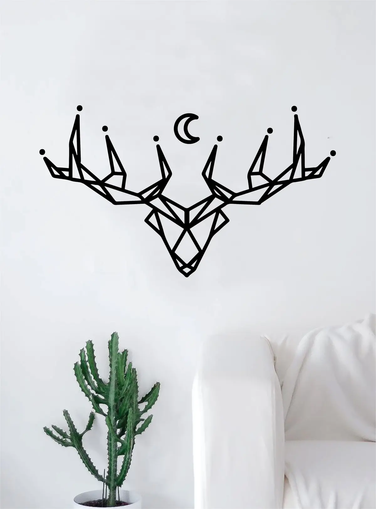 Geometric Deer V3 Moon Art Wall Decal Sticker Vinyl Living Room Bedroom Decor Teen Animals 1