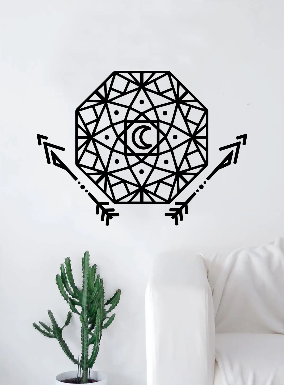 Geometric Dreamcatcher V2 Arrows Moon Art Wall Decal Sticker Vinyl Living Room Bedroom Decor Teen Native American Dream Catcher 1