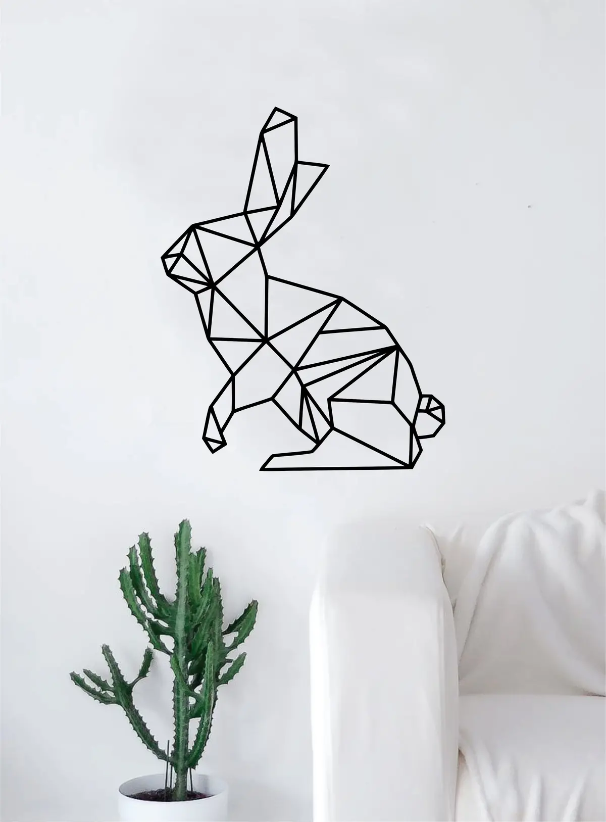 Geometric Rabbit Animal Design Decal Sticker Wall Vinyl Decor Art Living Room Bedroom Abstract Cool Teen Bunny 1