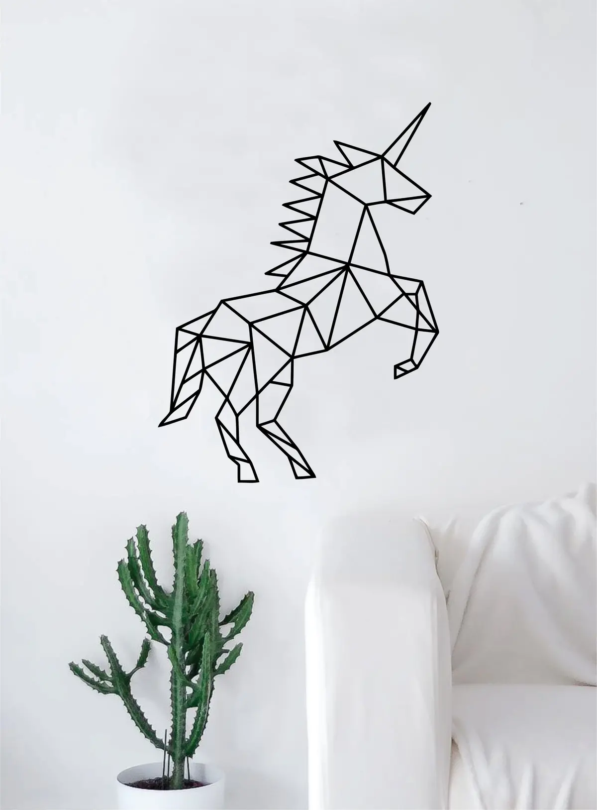 Geometric Unicorn Animal Design Decal Sticker Wall Vinyl Decor Art Living Room Bedroom Abstract Cool Teen Magical Horse 1