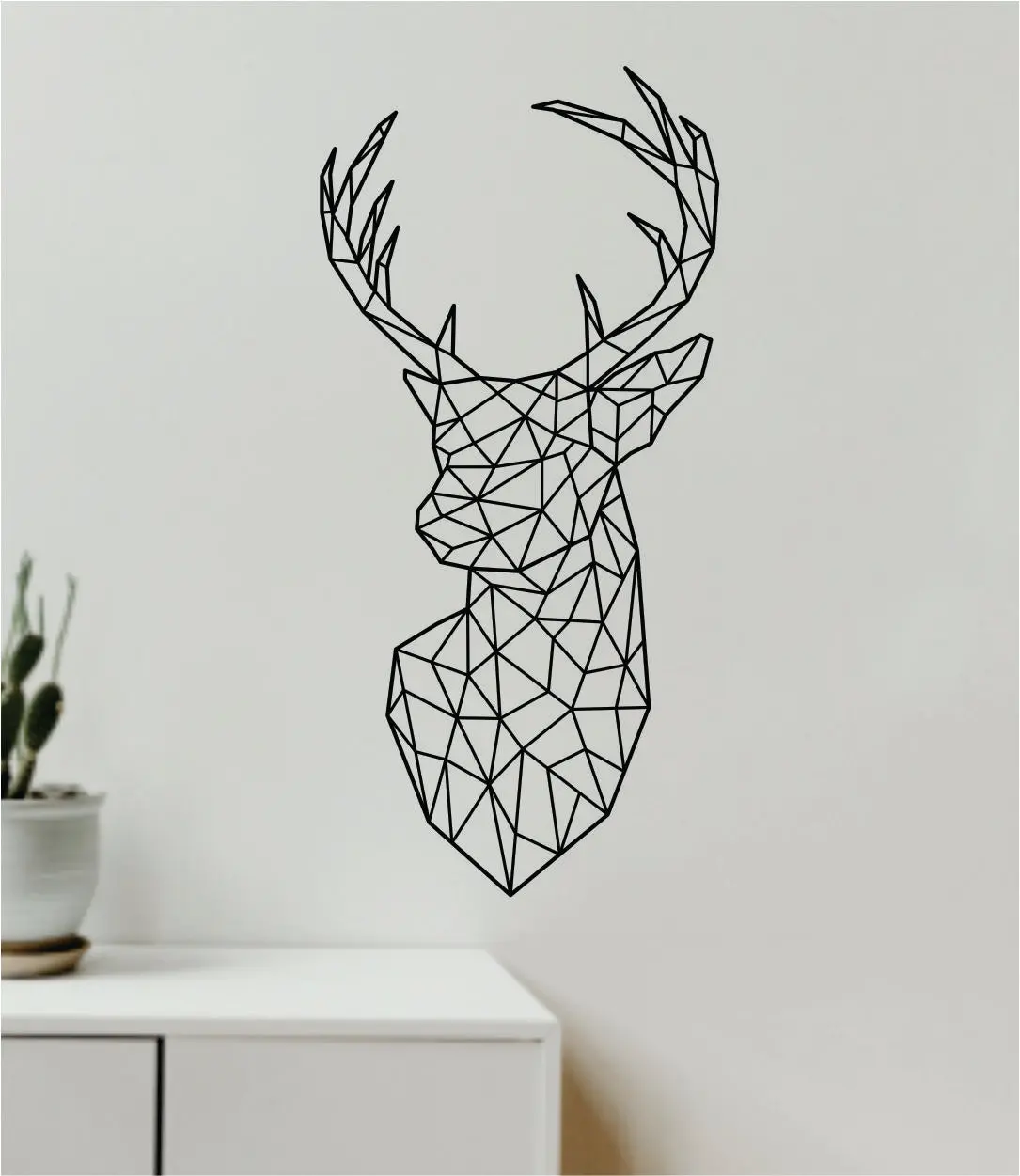 Geometric Deer V4 Wall Decal Home Decor Bedroom Room Vinyl Art Sticker Boy Girl Nursery Baby Animals Hunt 1
