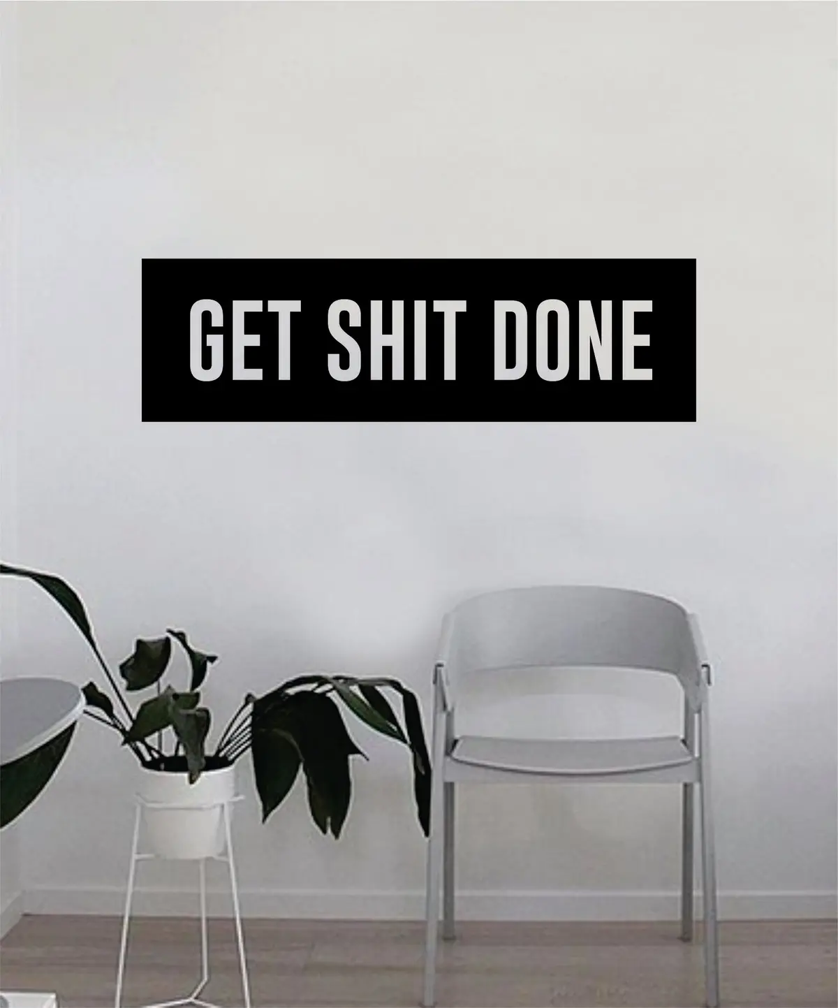 Get S Done Rectangle Quote Wall Decal Sticker Bedroom Home Room Art Vinyl Inspirational Decor Yoga Funny Namaste Funny Studio Good Vibes Happiness Smile Motivational Gym 1