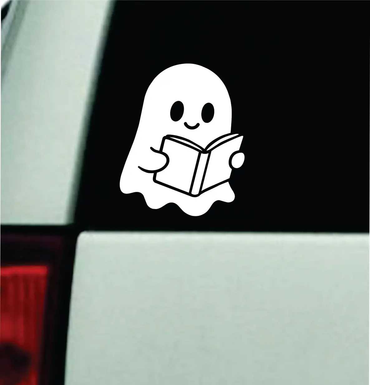 Ghost Reading Book Car Decal Bumper Sticker Truck Mirror Window Windshield Girls Cute 1