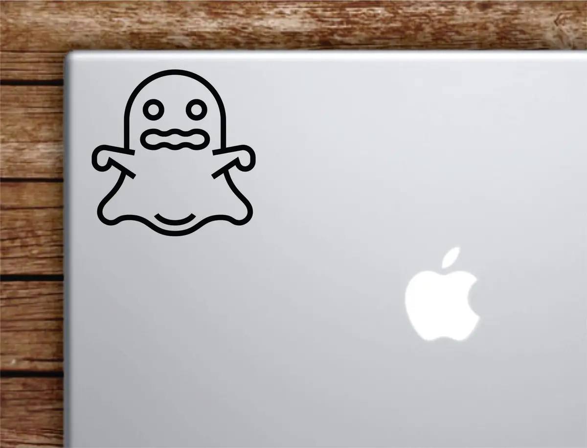 Ghost Laptop Wall Decal Sticker Vinyl Art Quote Macbook Apple Decor Car Window Truck Teen Inspirational Girls Funny Cute 1