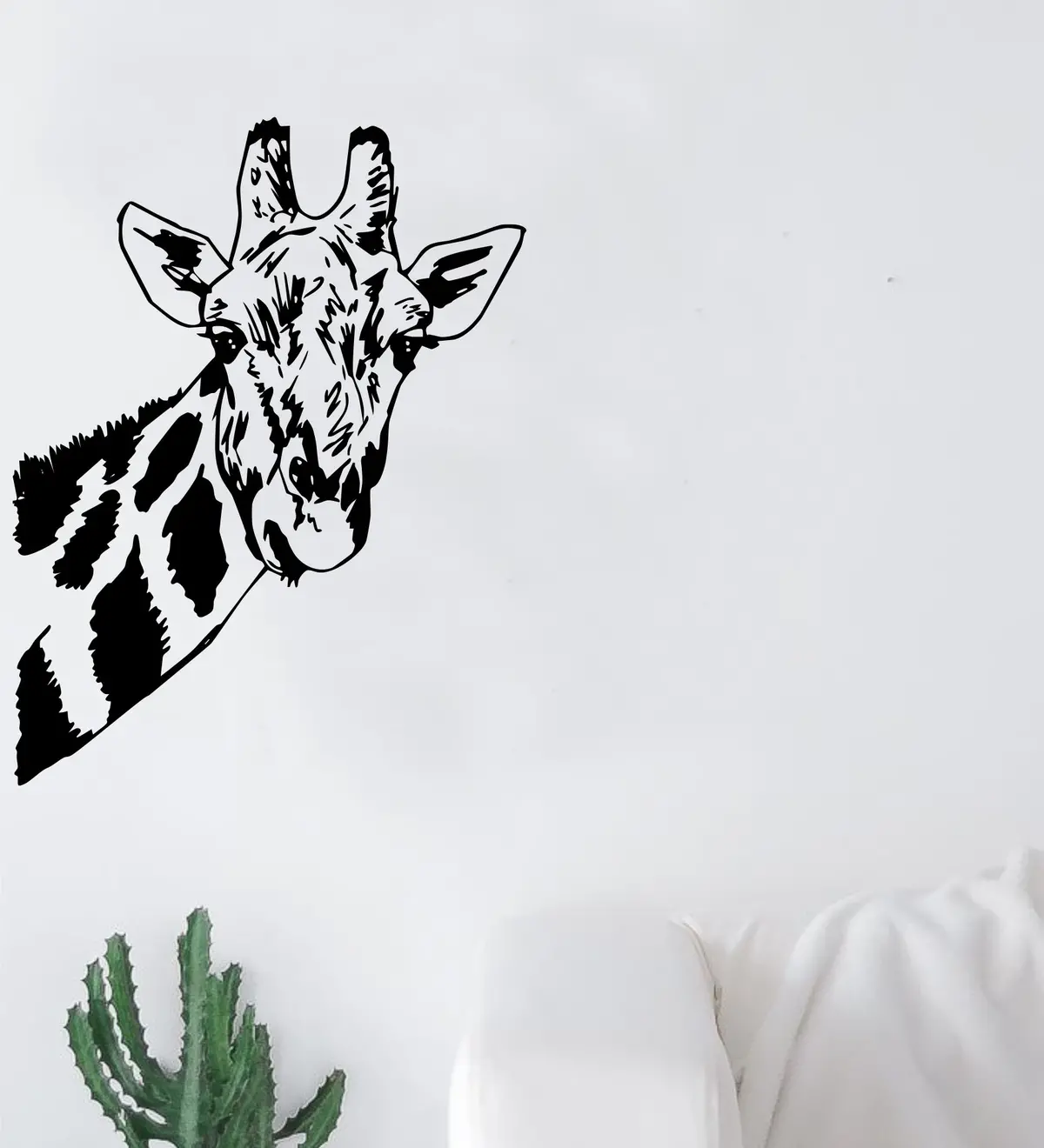 Giraffe Head Wall Decal Sticker Vinyl Art Bedroom Home Decor Teen Boy Girl Nursery School Animals Zoo 1