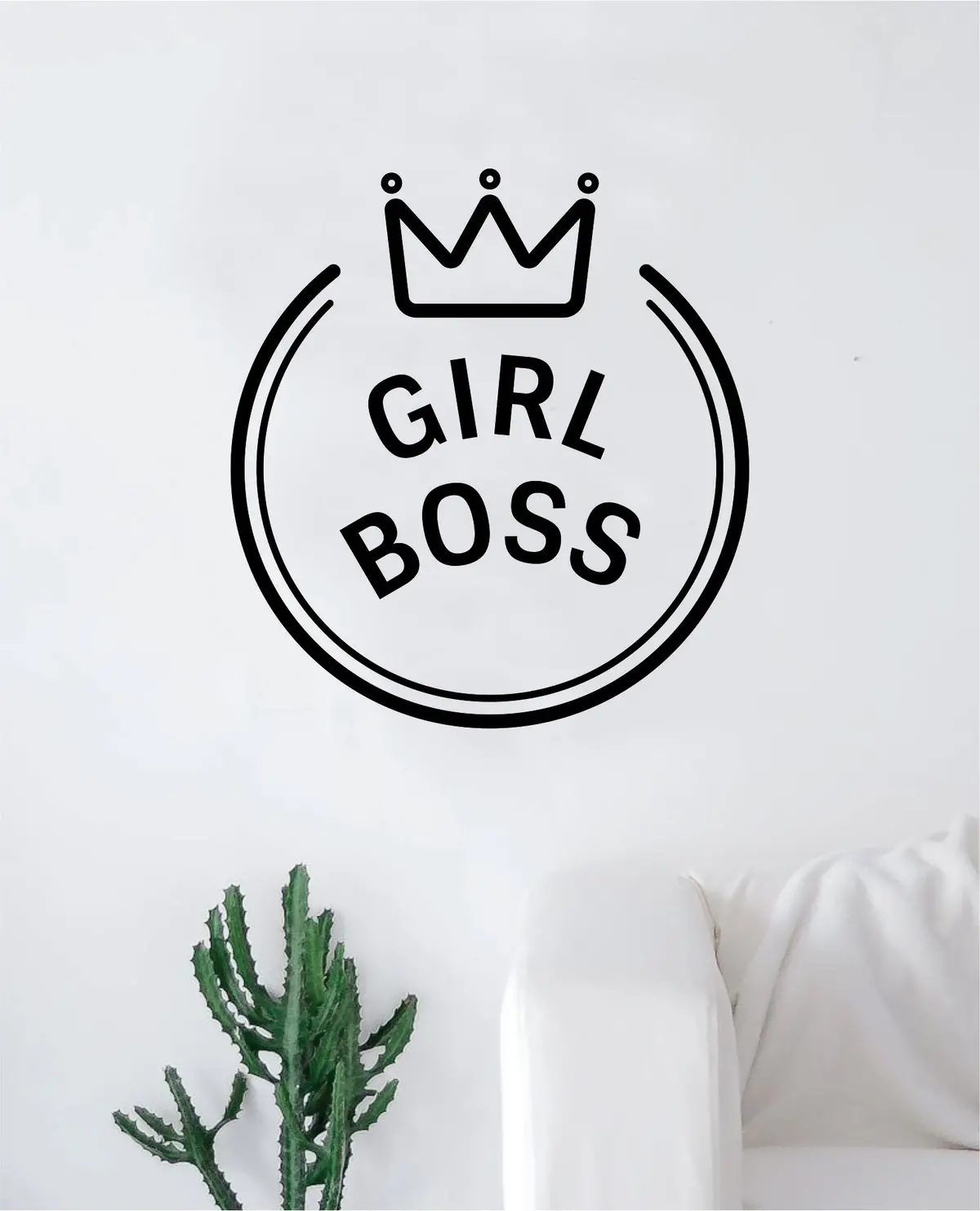 Girl Boss Crown Girl Power Wall Decal Sticker Vinyl Art Bedroom Living Room Decor Decoration Teen Quote Inspirational Motivational Cute Lady Feminism Feminist Empower Grl Pwr Love Beautiful 1