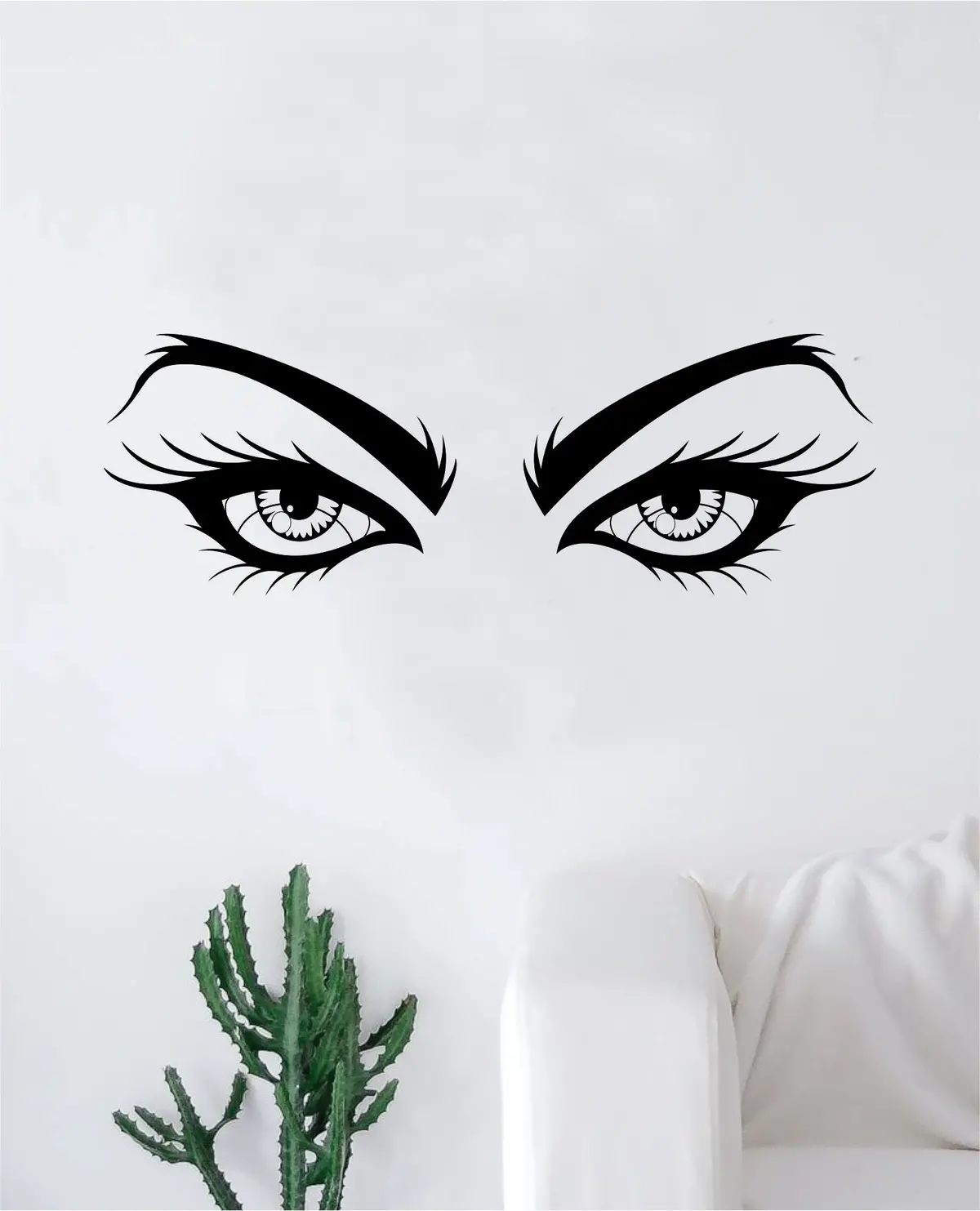 Girl Eyes V4 Beautiful Decal Sticker Room Bedroom Wall Vinyl Decor Make Up Beauty Salon Lashes Women Beautiful Brows 1