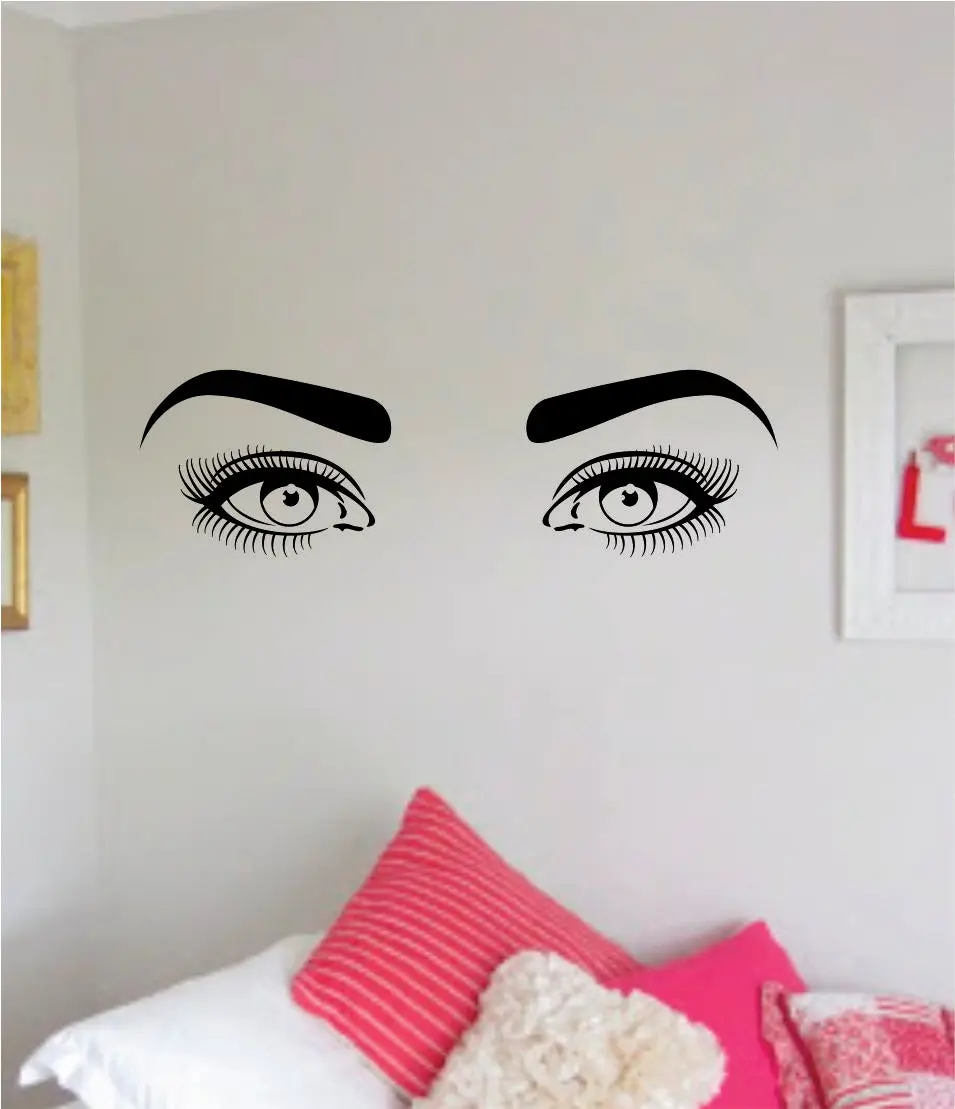 Girl Eyes V6 Beautiful Decal Sticker Wall Vinyl Decor Art Brows Lashes Make Up Beauty Salon Mua Teen 1