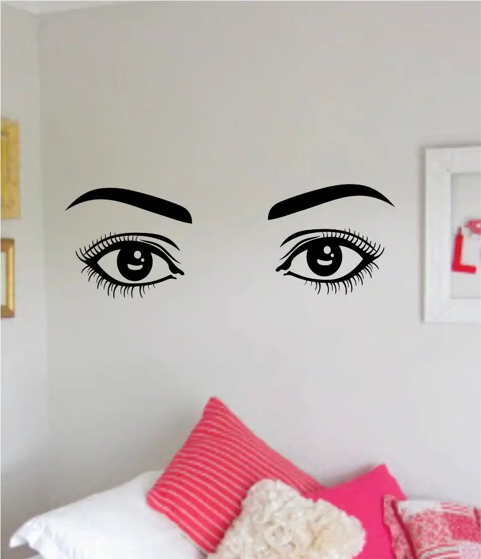 Girl Eyes V7 Beautiful Decal Sticker Wall Vinyl Decor Art Brows Lashes Make Up Beauty Salon Mua Teen 1