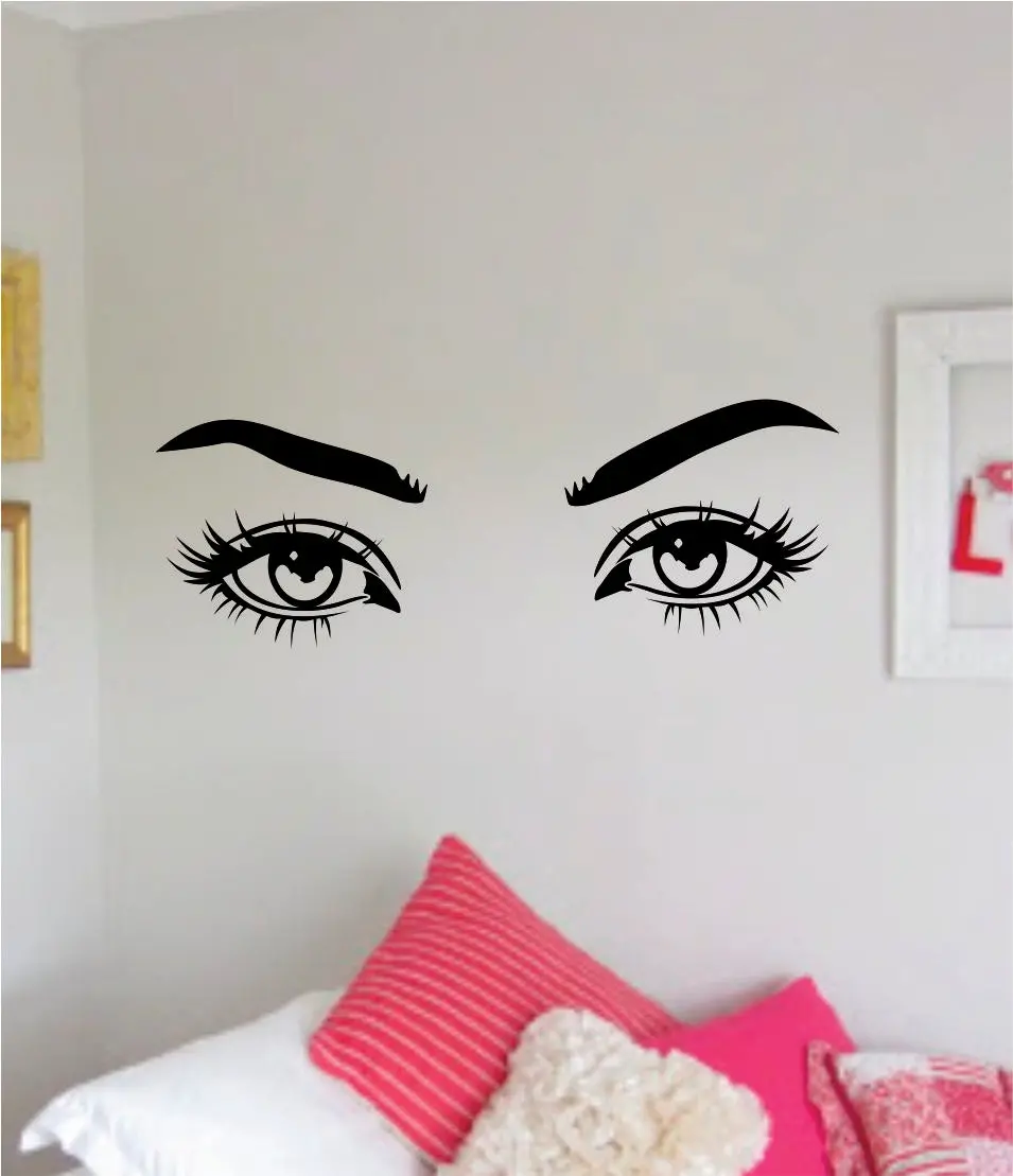 Girl Eyes V8 Beautiful Decal Sticker Wall Vinyl Decor Art Brows Lashes Make Up Beauty Salon Mua Teen 1