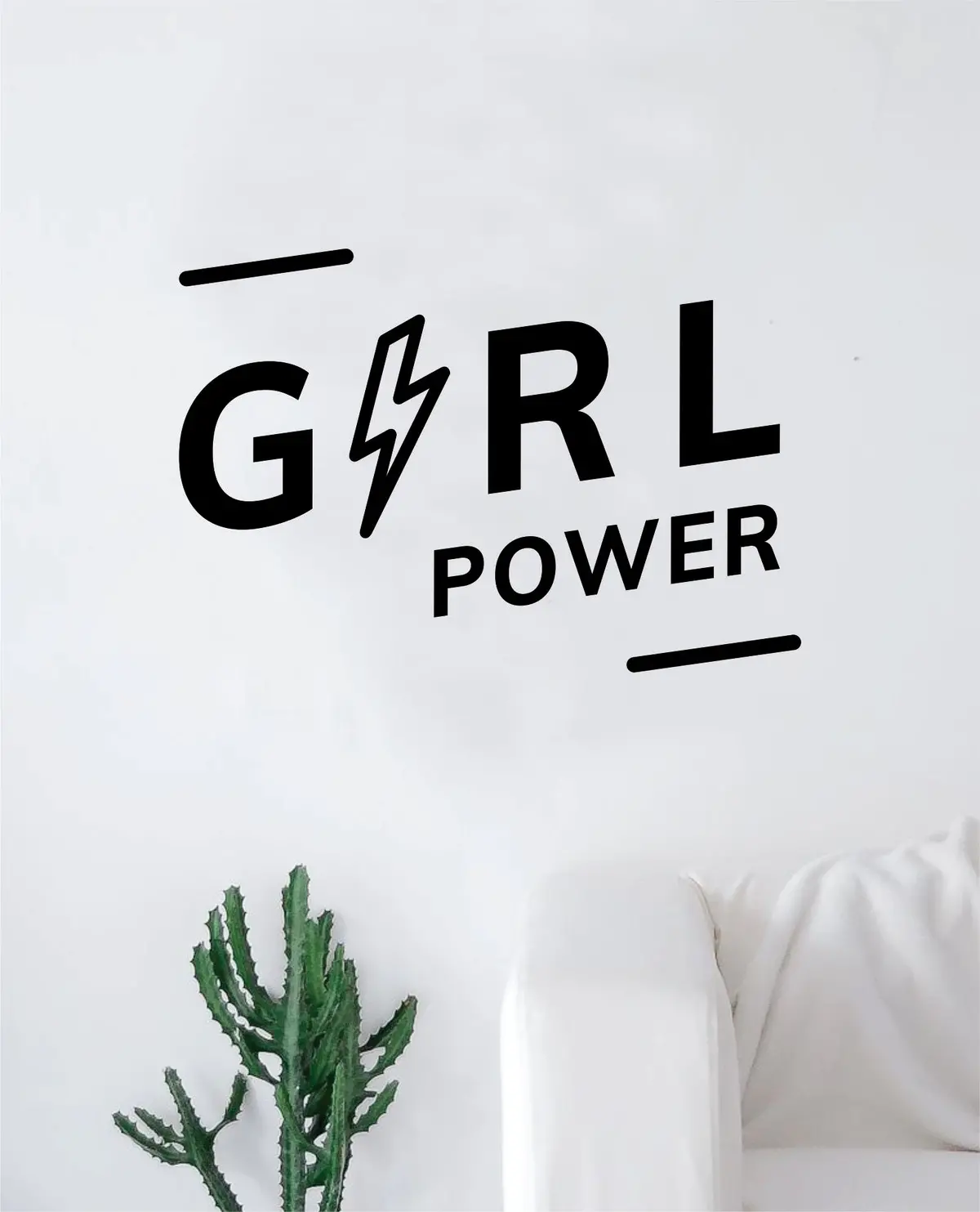 Girl Power V3 Wall Decal Sticker Vinyl Art Bedroom Living Room Decor Decoration Teen Quote Inspirational Motivational Cute Lady Woman Feminism Feminist Empower Grl Pwr Love Strong Beautiful 1