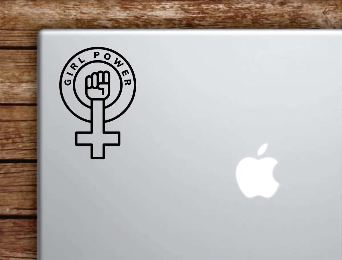 Girl Power V4 Laptop Decal Sticker Vinyl Art Quote Macbook Apple Decor Car Window Truck Women Feminist 1